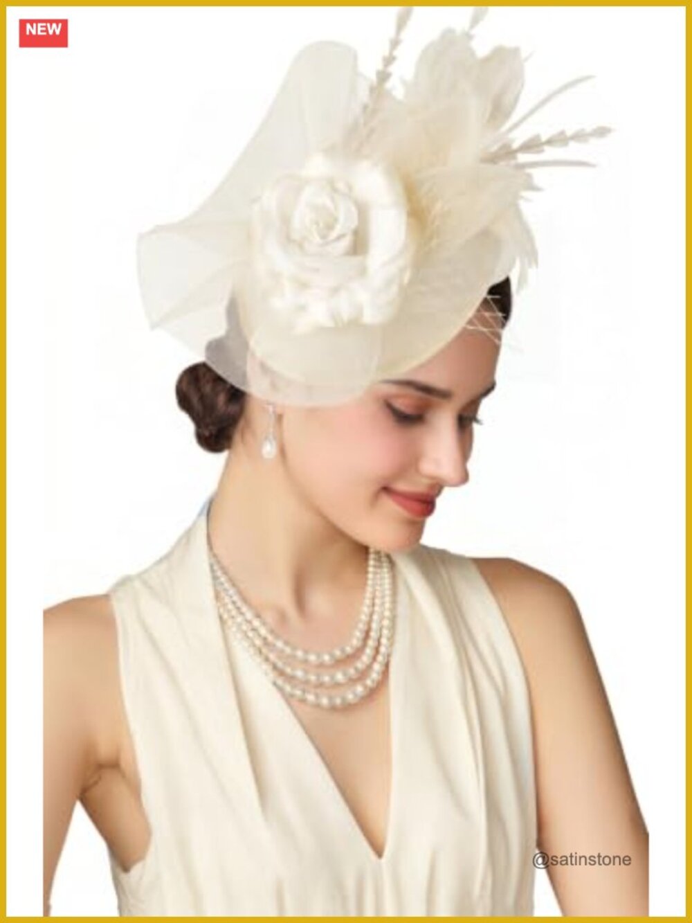 Fascinator Hat Polyester Tulle Feathers Tea Party Derby Women